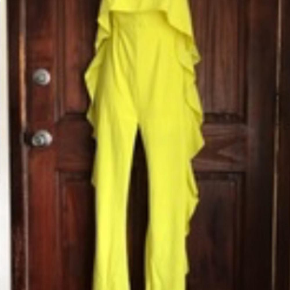 Stylish Neon Ruffle Jumpsuit - Picture 3 of 3